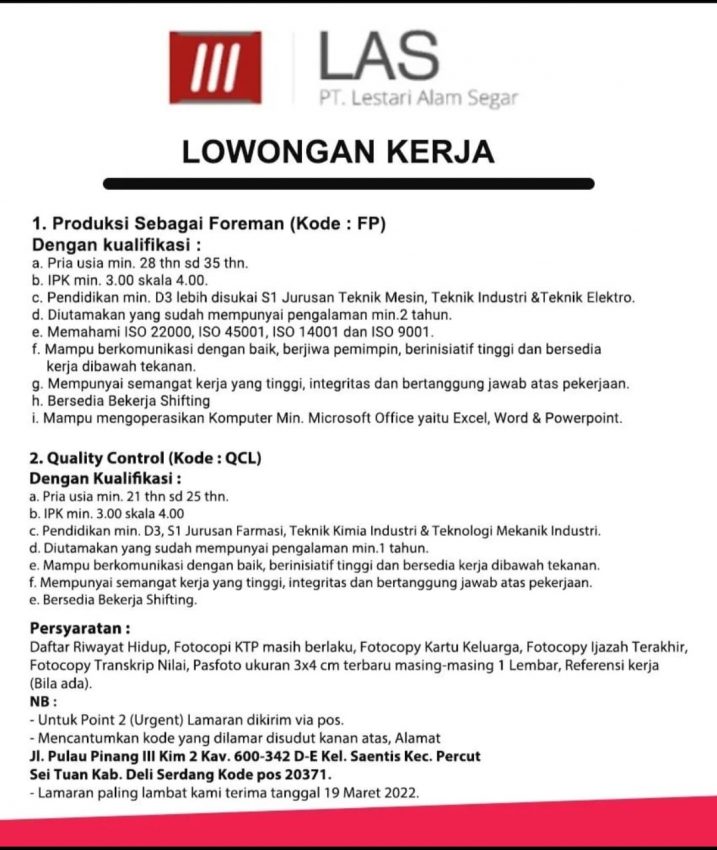 Lowongan Kerja Medan