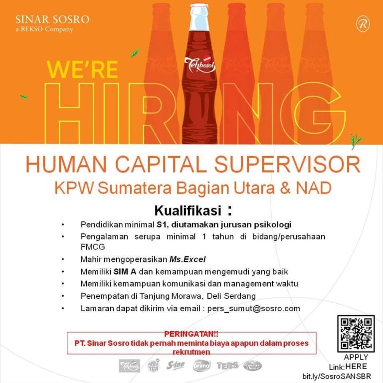 Lowongan Kerja Medan Di Pt Sinar Sosro Desember Loker Medan Lowongan Kerja Medan