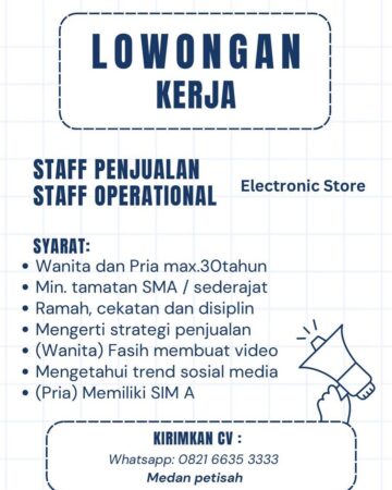 Lowongan Kerja SMA SMK Medan Terbaru Mei 2025