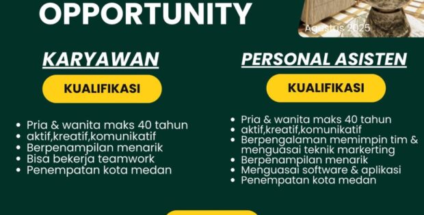 Lowongan Kerja Berjaya Jewellery Medan Agustus 2025 – Karyawan & Personal Asisten
